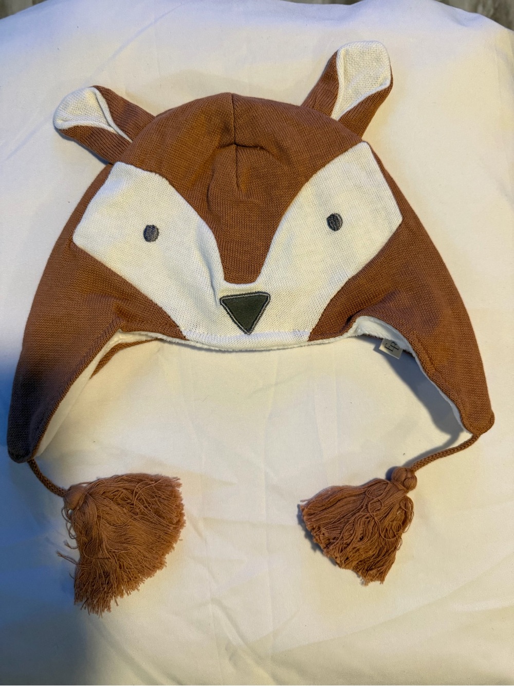Rust fox Aviator knot Baby Hat